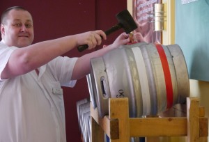 eddie tapping beer