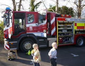 fire engine and kids
